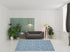 2' X 4' Blue Damask Power Loom Area Rug